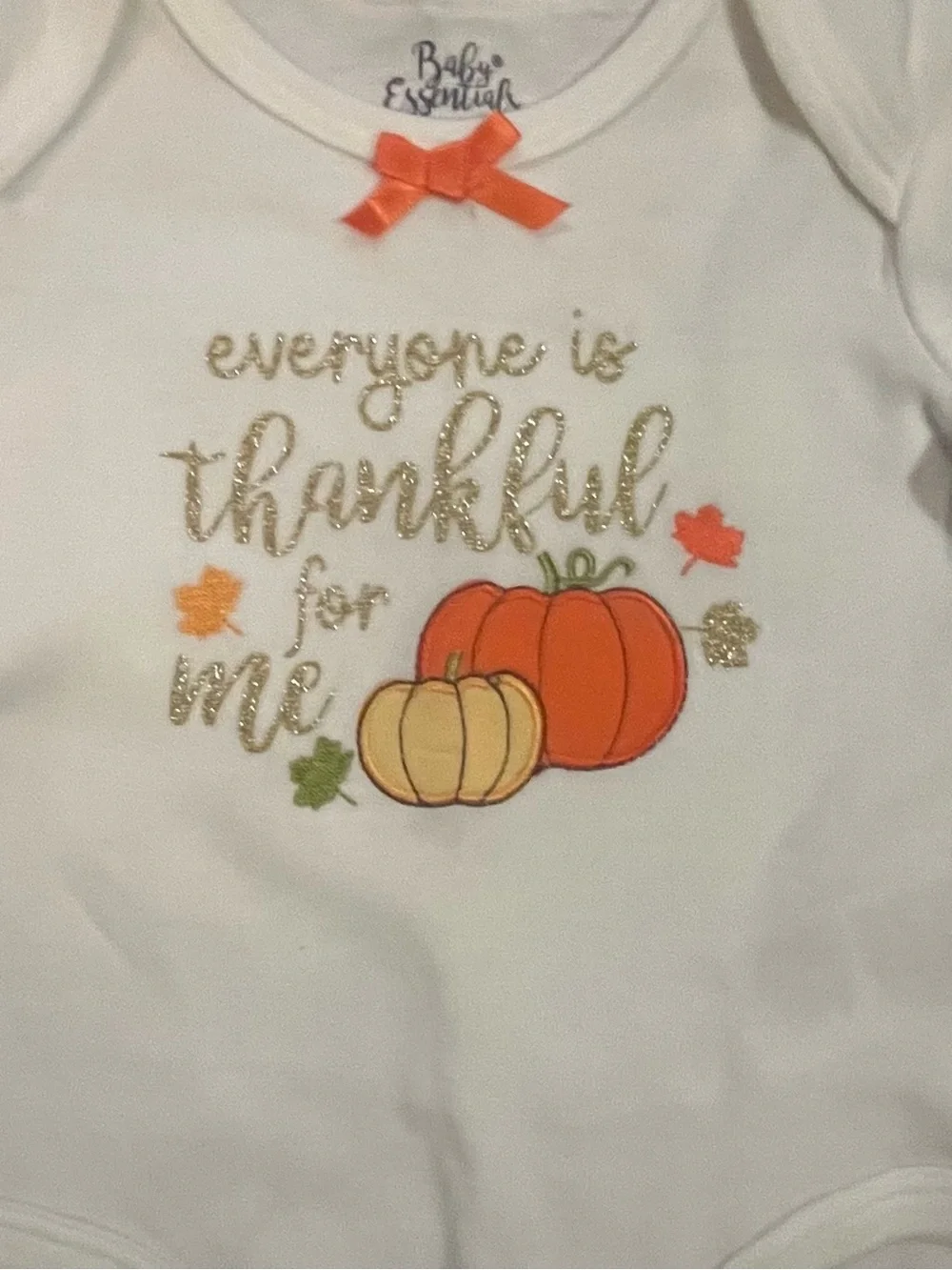 NWT Baby Essentials 6M Thanksgiving Onesie Pumpkins 